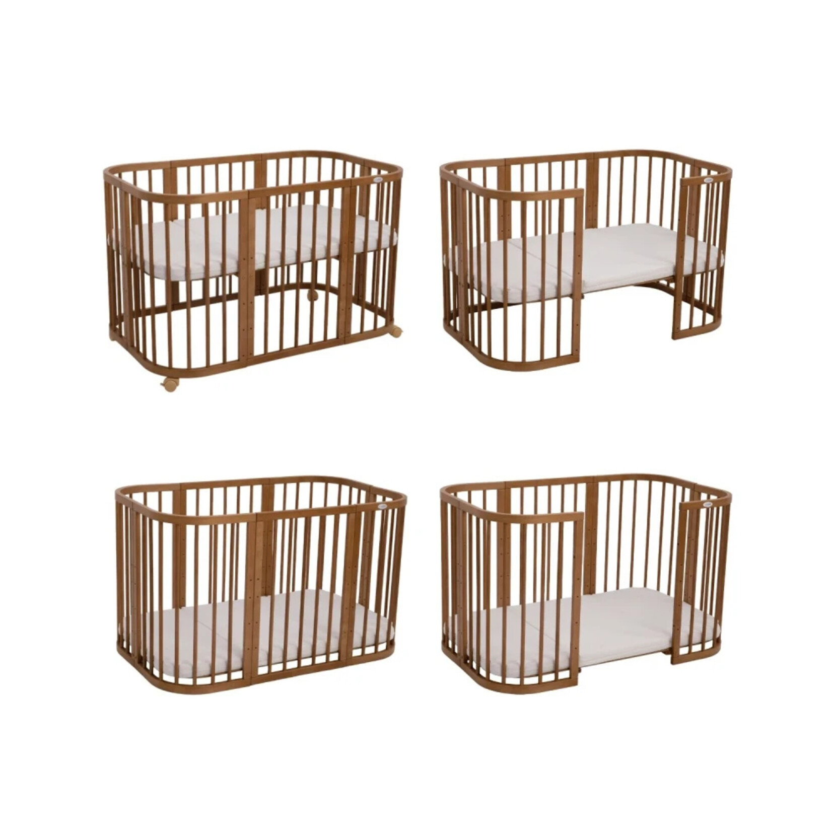 Waldin Multifunctioneel 7 in 1 Babybed / peuterbed Vintage incl. matras