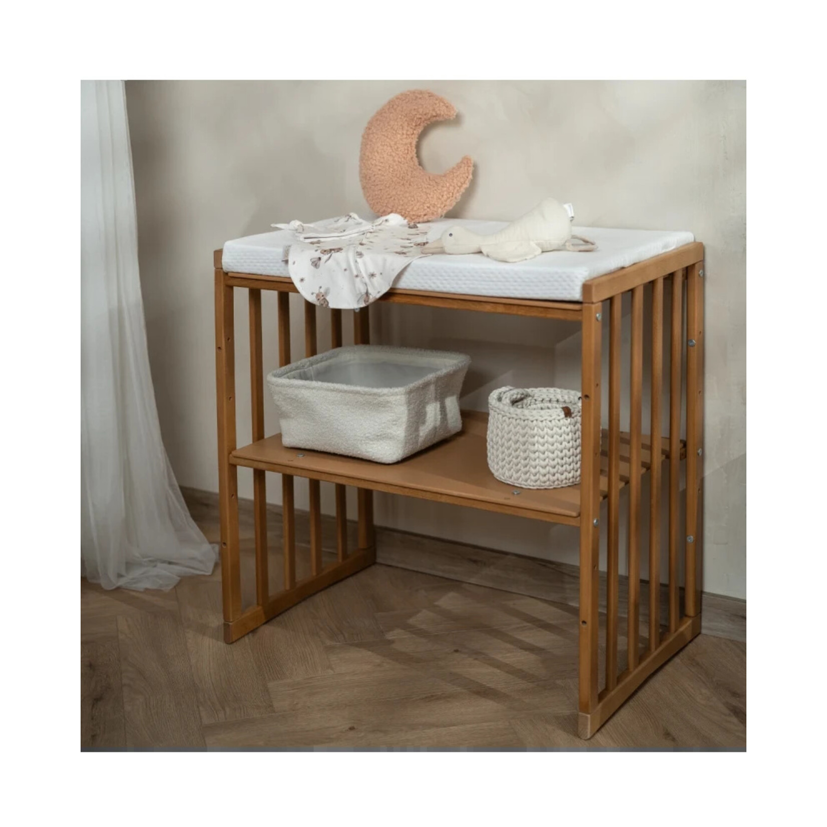 Waldin Multifunctioneel 7 in 1 Babybed / peuterbed Vintage incl. matras