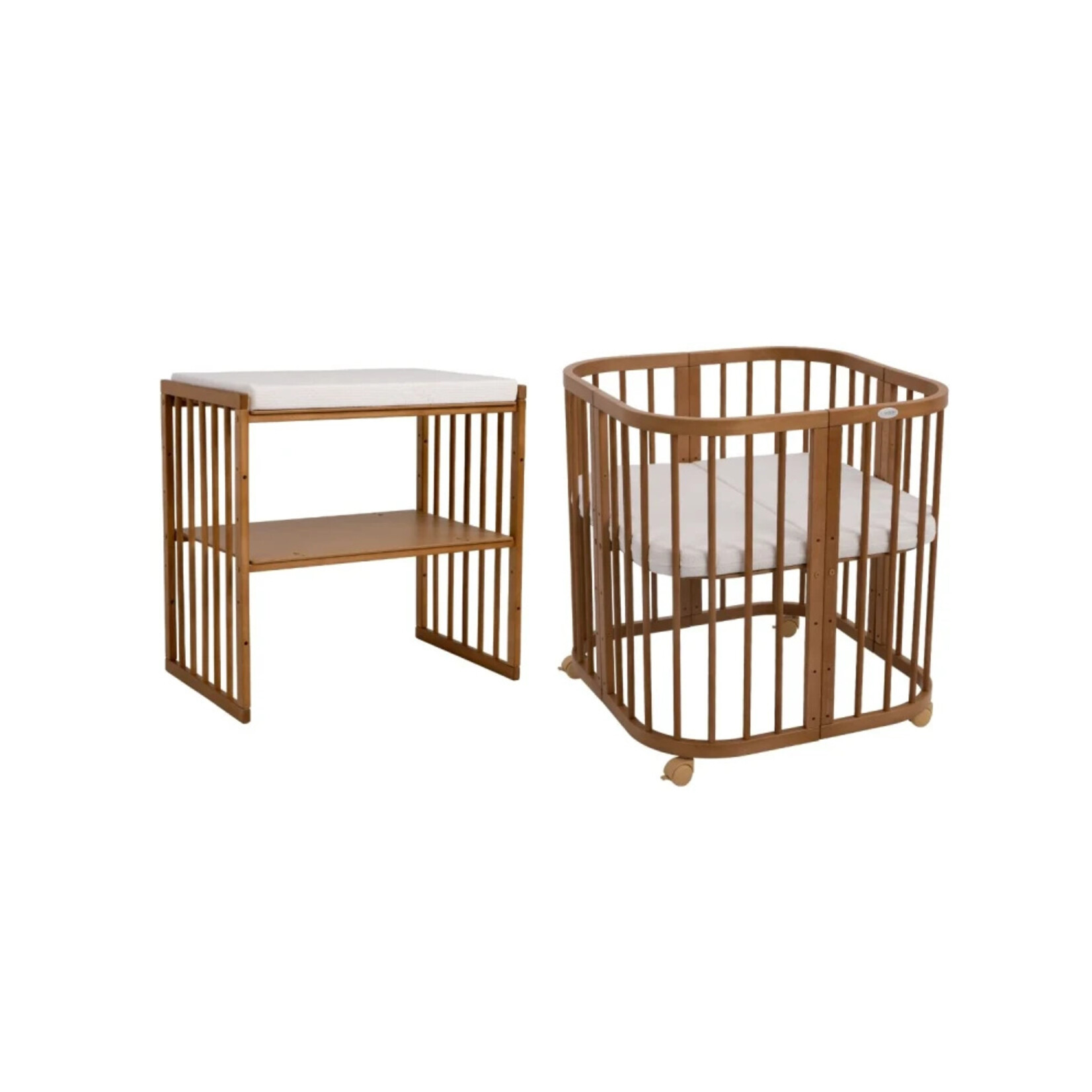 Waldin Multifunctioneel 7 in 1 Babybed / peuterbed Vintage incl. matras