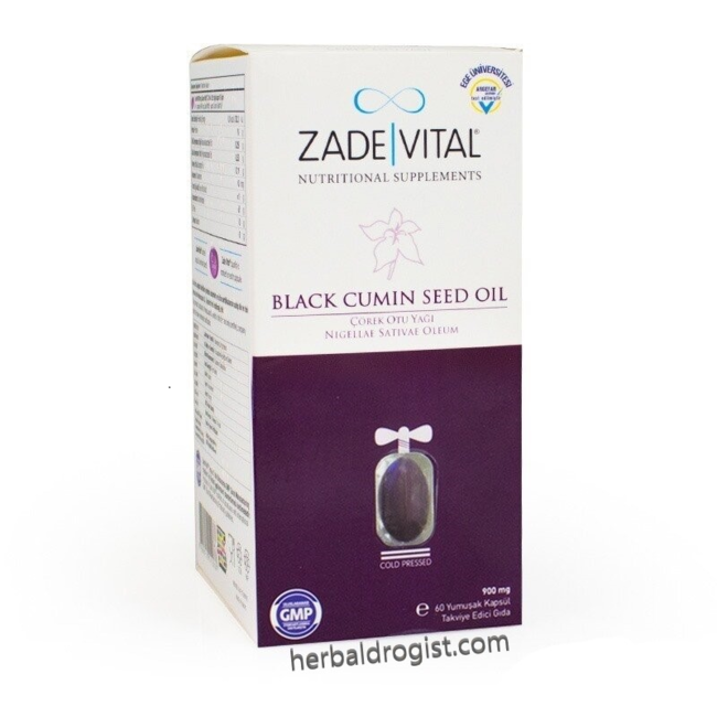 Zade Vital Zwarte Komijnzaadolie/ Black Seed Oil 60 Softgel Capsules 