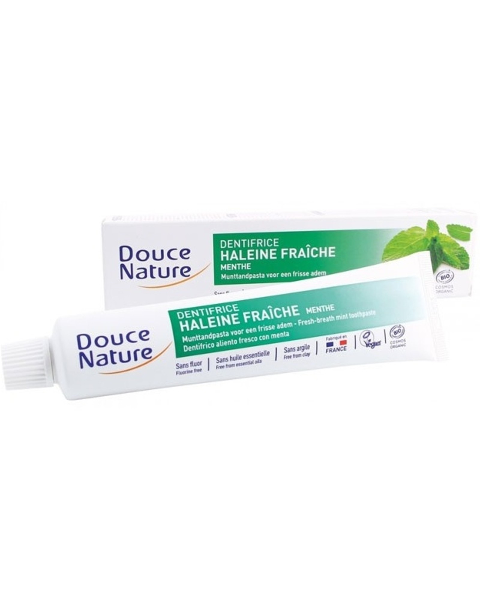 sneeuwman Ondeugd Zeker Douce Nature BIO Tandpasta Munt 75ml (Frisse adem) - Herbal Drogist