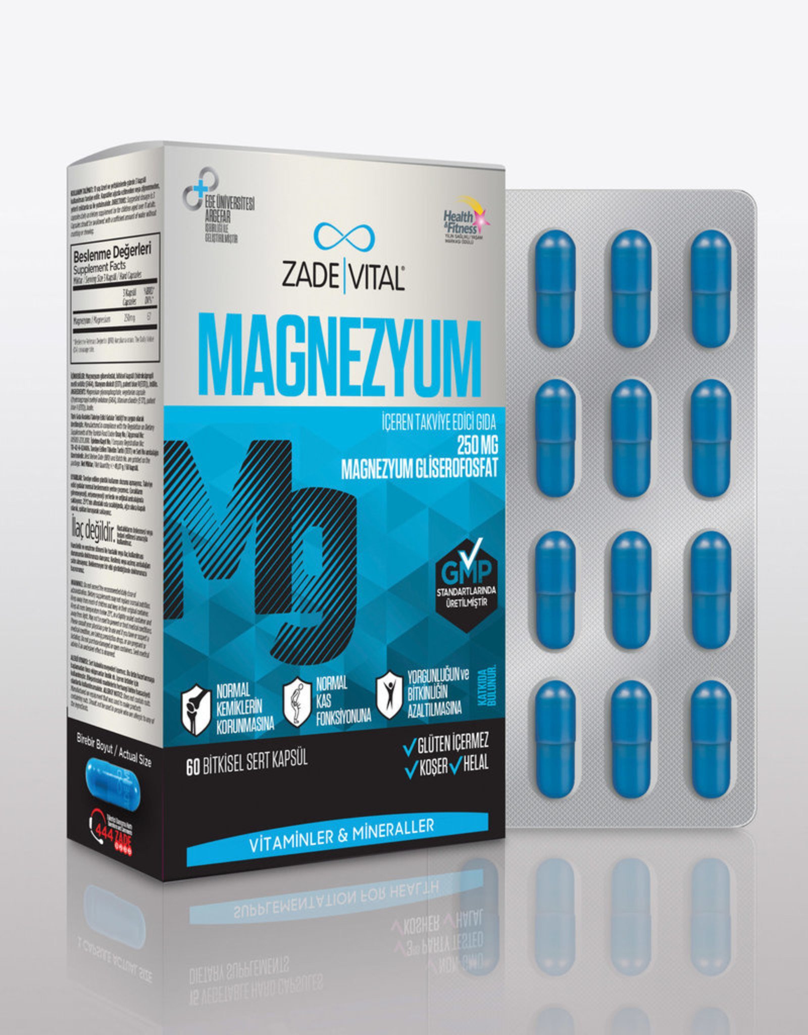 Zade Vital Zade Vital Magnesium 250 mg  60 capsules