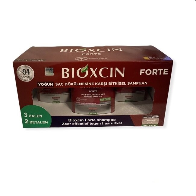 Bioxcin Forte Champú 3x300 ml (Llévate 3, Paga 2) – Fuerza Herbal Contra la Caída Intensa del Cabello