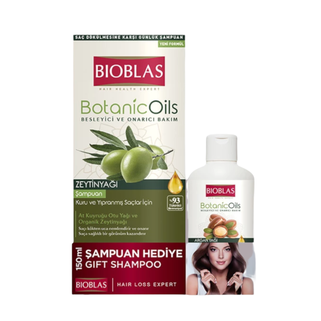 Bioblas Zeytinyağlı Şampuan 360 ml + Argan Yağlı Şampuan 150 ml