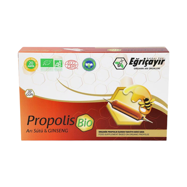 Egricayir Eğriçayır Biologische Propolis, Royal Jelly & Ginseng 20 Ampullen