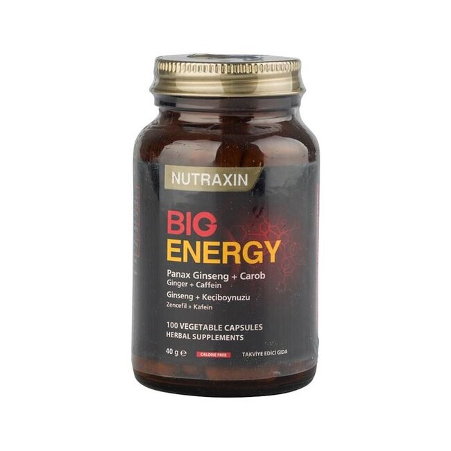 Nutraxin   Big Energy - Ginseng, Johannesbrood en Gember - 60 capsules