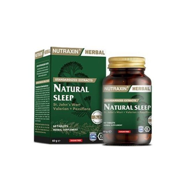 Nutraxin   Natur Schlaf - Johanniskraut, Baldrian & Passionsblume - 60 Kapseln