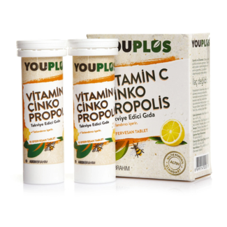 YouPlus Youplus Vitamin C, Çinko, Propolis 20 Efervesan Tablet