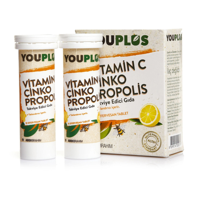 YouPlus Vitamine C, Zink, Propolis 20 Bruistablet