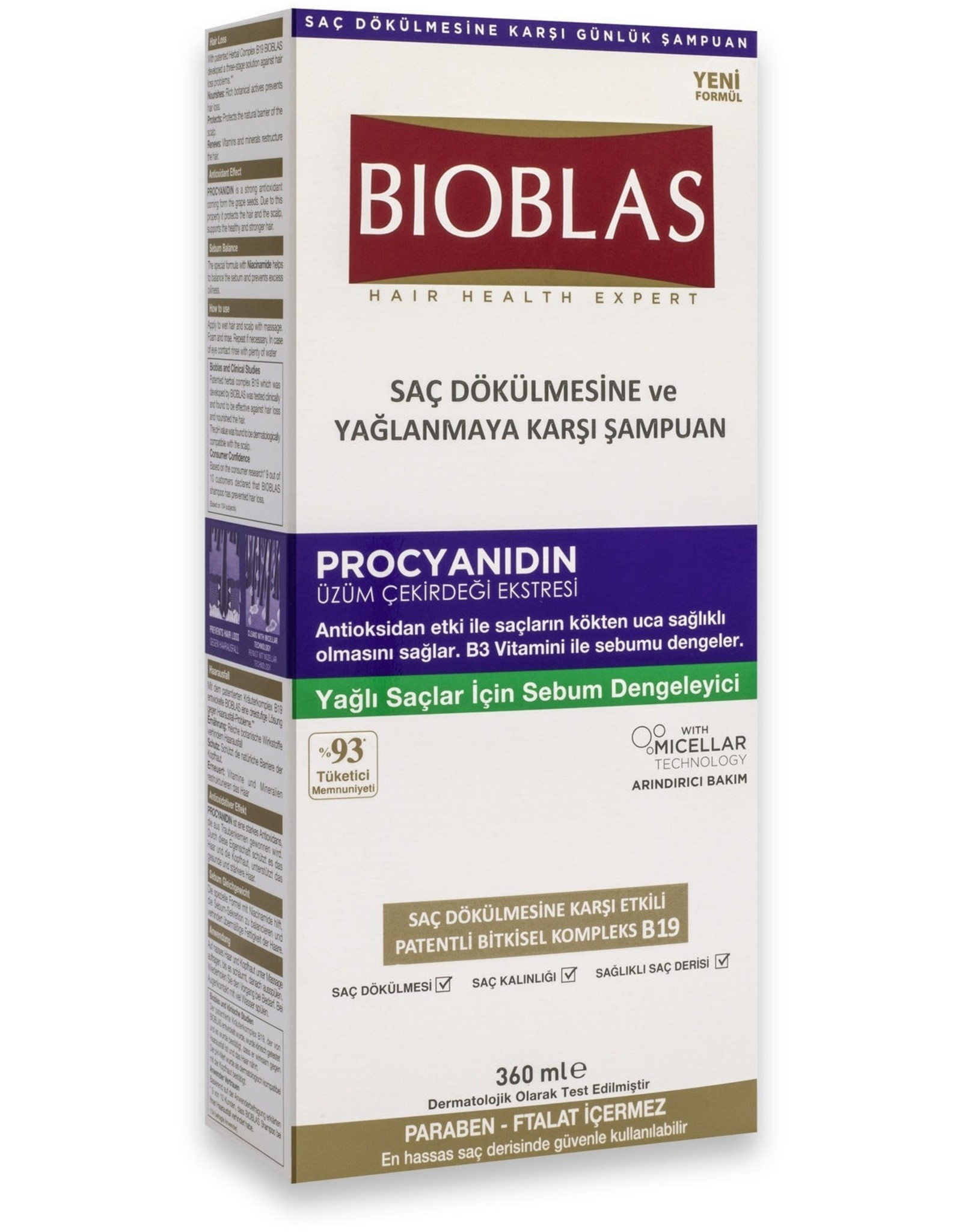 Bioblas Bioblas Procyanidin Anti-Haaruitval Shampoo Tegen Vet Haar 360 ml