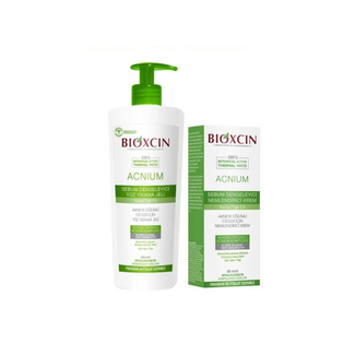 Bioxcin Bioxcin Acnium Akneye Eğilimli Ciltler Için Yüz Yıkama Jeli+Nemlendirici Krem