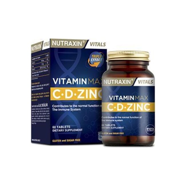 Nutraxin   Vitamine Max C-D-Zinc 60 Comprimés