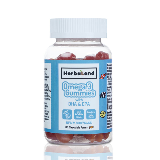 Herbaland  Çoçuklar için Omega-3 DHA & EPA 60 Gummies