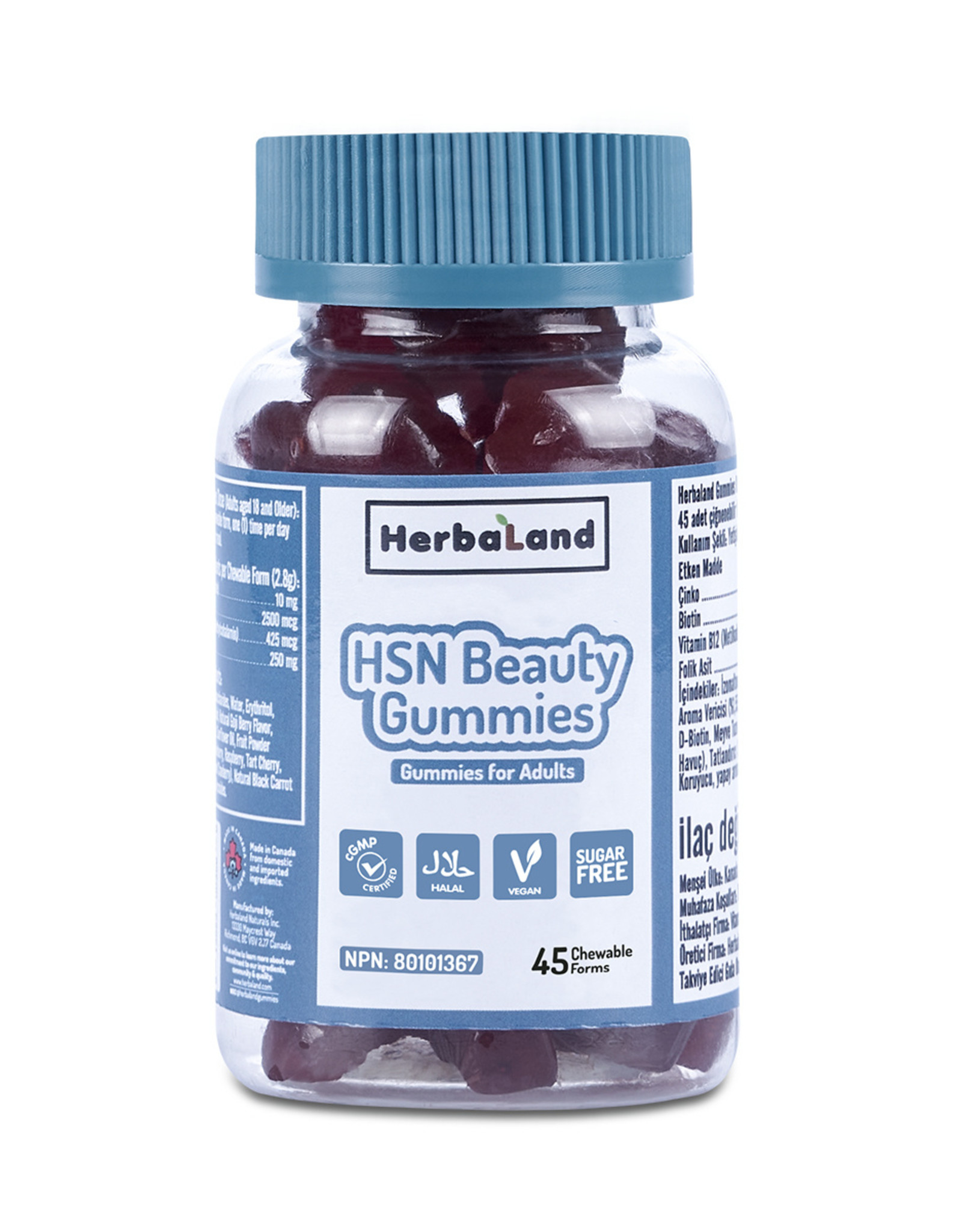Herbaland Herbaland Yetişkinler için HSN Beauty 45 Gummies