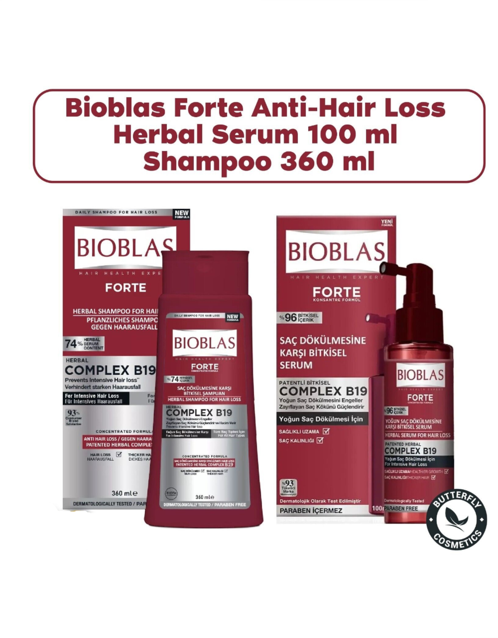 Bioblas Bioblas Forte Anti-Haaruitval Herbal Serum 100 ml &Forte  Shampoo 360 ml