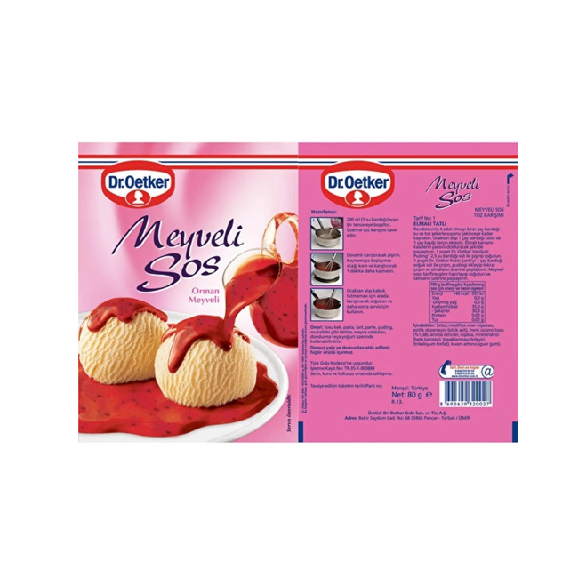 Dr Oetker Dr. Oetker Meyveli Sos 80g