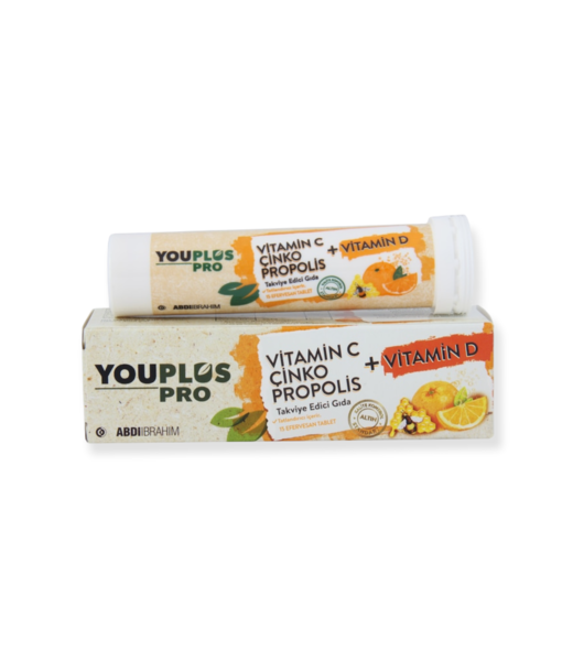 YouPlus Youplus Pro Vitamin C Çinko Propolis+D Vitamin 15 Efervesan Tablet