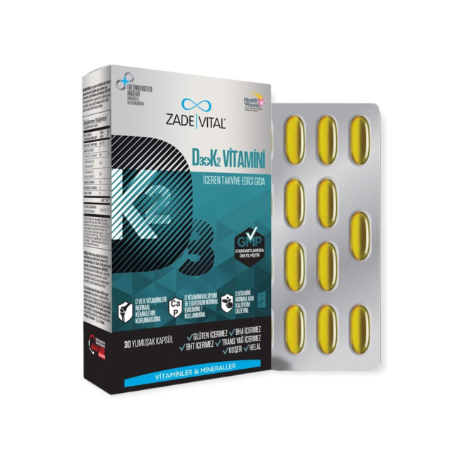 Zade Vital Vitamine D3 K2 Vitamini 30 capsules