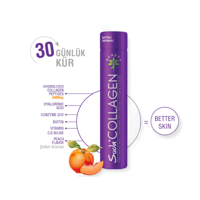 Suda   Collagène au goût de pêche 30 Shots x 40 ml