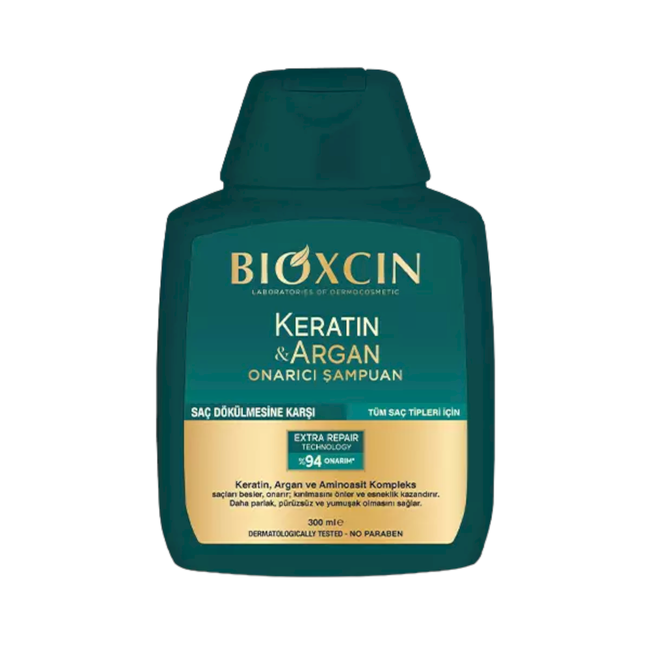 Bioxcin Keratin & Argan Champú Reparador 300 ml (Contra la caída del cabello)