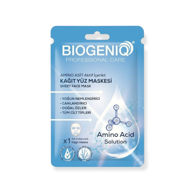 Biogeniq  Wegwerp papieren gezichtsmasker met aminozuur