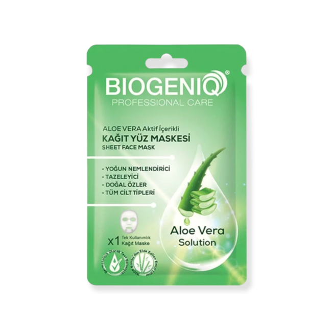 Biogeniq Aloe Vera Papier-Gesichtsmaske 25g