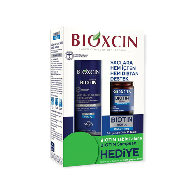 Bioxcin Biotin 5000 mg 60 Tablet +Ücretsiz Biotin Şampuan 300 ml