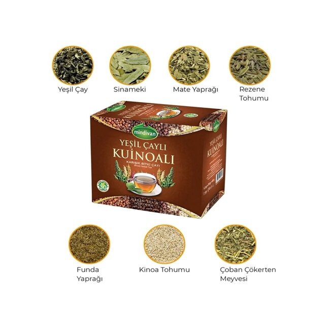 Herbal Drogist Quinoa Mixed Herbal Tea 20 Tea Bags – Green Tea and Mate Blend