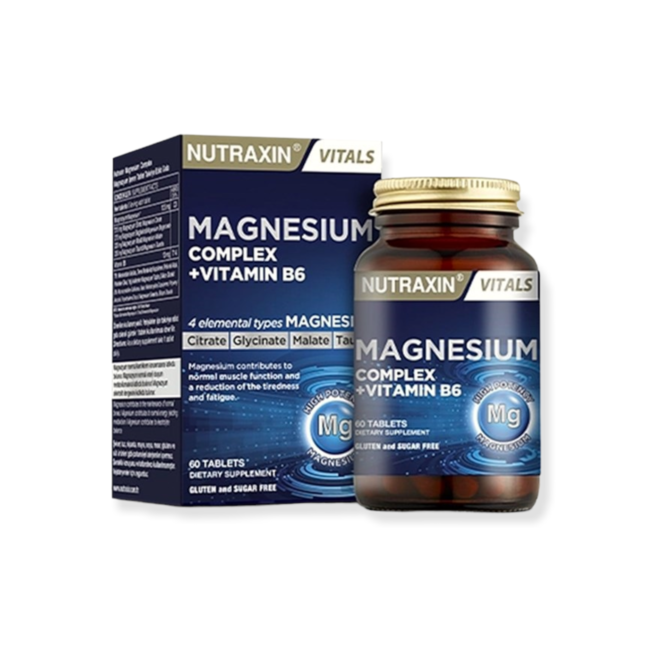 Nutraxin   Complexe de Magnésium + Vitamine B6 60 Comprimés