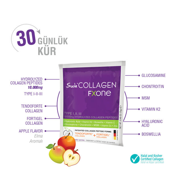 Suda   Collagen Fxone Elma Aromalı 30x13g Saşe Form (EklemSağlığı)