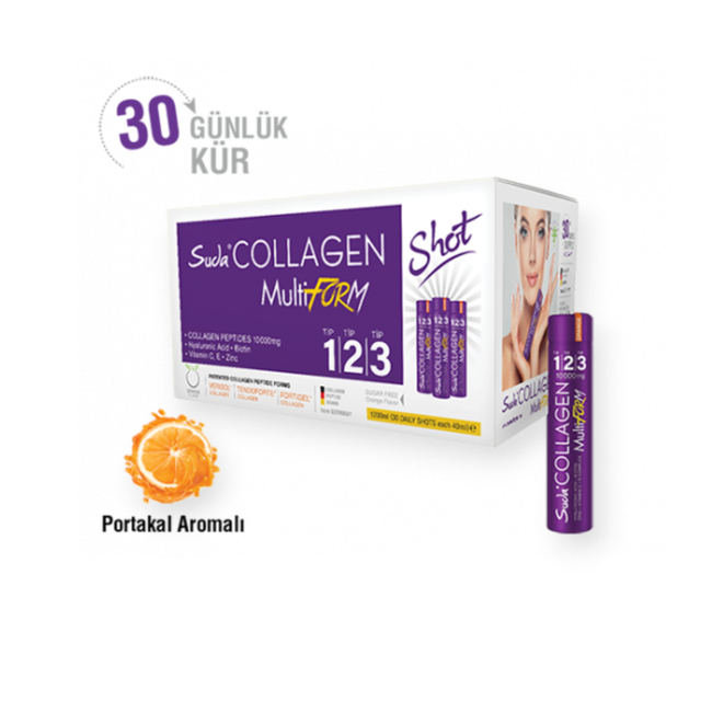 Suda   Portakal Aromalı Multiform Collagen Shot 30x40gr - Tip 1-2-3