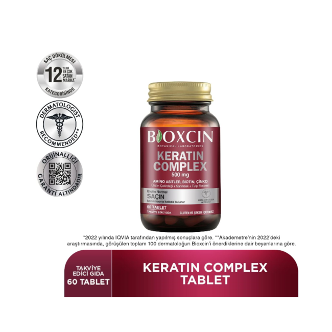 Bioxcin Keratin Complex 500 mg 60 tabletten (Voor haargezondheid)