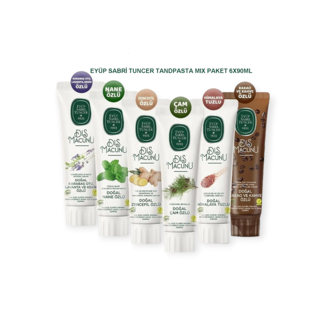Eyup  Sabri Tuncer Zahnpasta-Mix-Paket (Himalaya, Kakao, Lavendel, Minze, Ingwer und Kiefer).