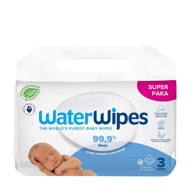 WaterWipes WaterWipes Bio Babydoekjes/Billendoekjes 3x60 stuks