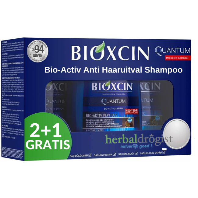 Bioxcin  Quantum Shampoo voor Droog-Normaal Haar 3x 300 ml