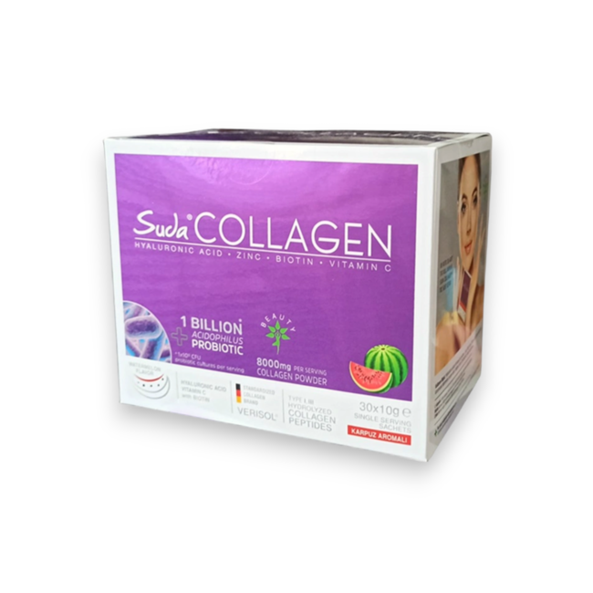 Suda   Collageen + Probiotische Watermeloen Smaak 30 x 10 gr - Sachets