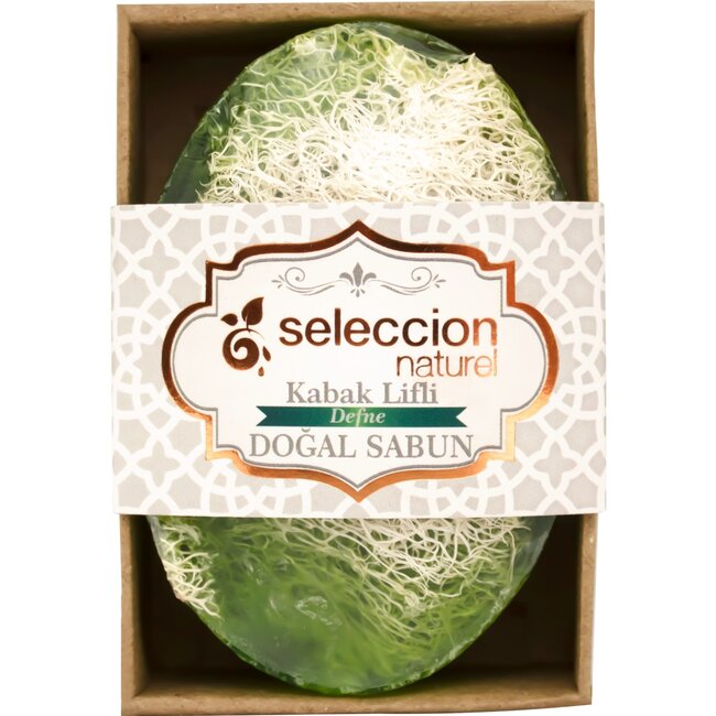 Seleccion Naturel Lorbeerseife mit natürlichen Luffa-Schwämmen 120g