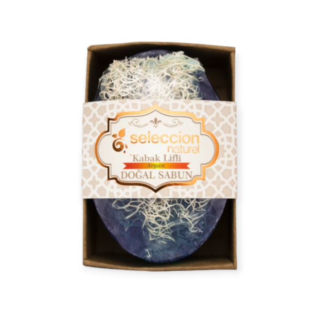 Seleccion Naturel Argan-Seife mit natürlichen Luffa-Schwämmen 120 g