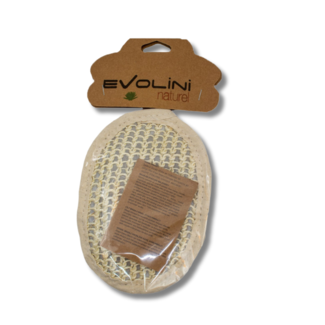 Evolini Éponge de bain ovale en plante de sisal naturel (exfoliante et anti-acné)