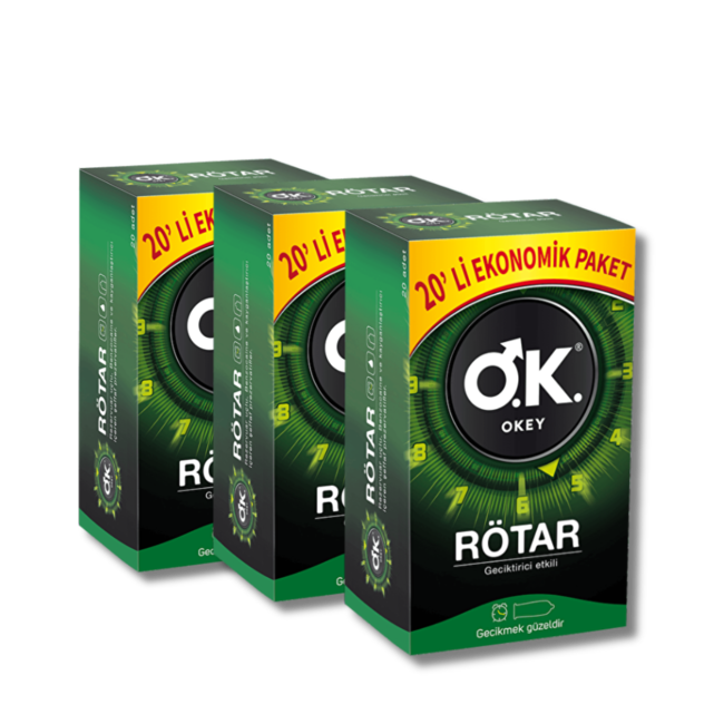 OK Rotar 20 pièces Préservatifs avec Effet Retard