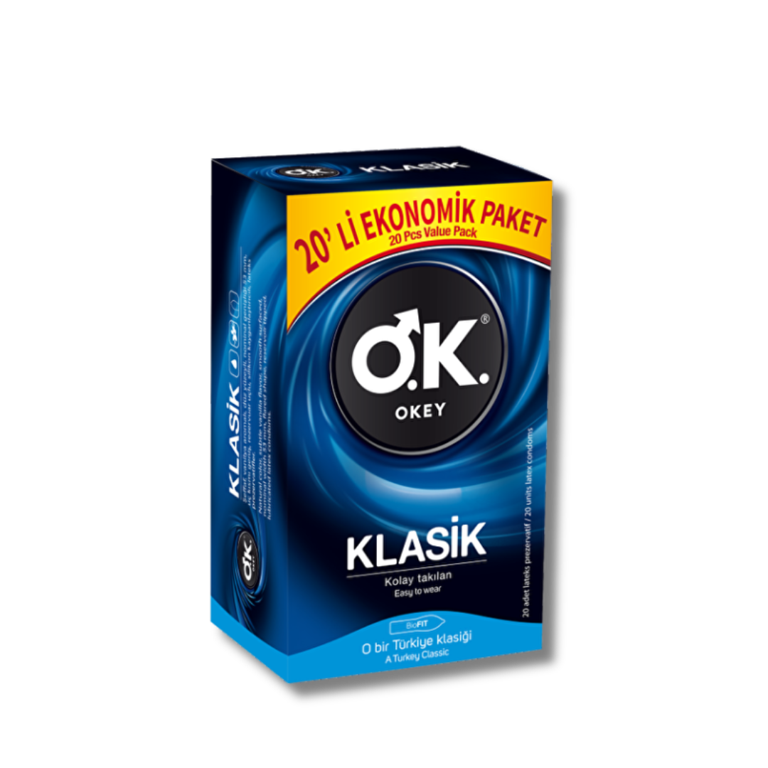 OK Klassisch 20 Kondome (mit Gleitmittel) - HerbalDrogist.com