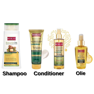Bioblas Shampooing Argan + Après-shampooing + Huile de Soin (pour tous types de cheveux)