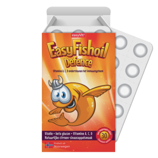 EasyVit EasyFishoil Beta Glucan  30 kauwtabletten (Multi-Fruit Smaak)