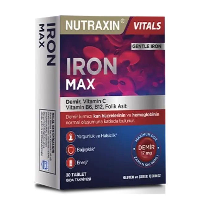 Nutraxin   French: Iron Max 30 comprimés (Fer)