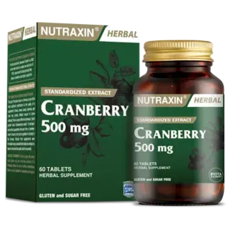 Nutraxin   Nutraxin Cranberry 500 mg 60 Tabletas – Salud Urinaria