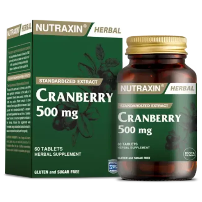 Nutraxin   Cranberry 500 mg 60 Tablet (Turna Yemişi)