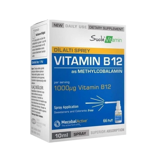Suda Vitamin Spray sublingual de vitamine B12 Suda 10 ml