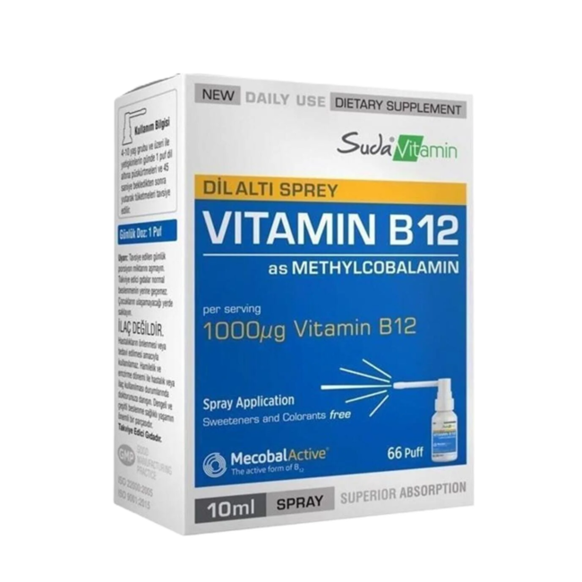 Suda Vitamin Vitamin B12 Dil Altı Spreyi 10 Ml