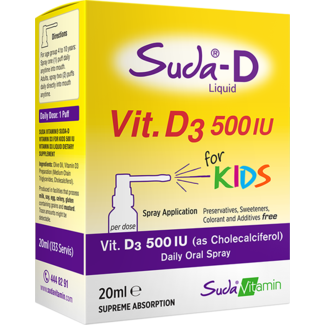 Suda Vitamin Suda Vitamine D3 pour enfants de 4 à 10 ans - Forme en spray 20 ml