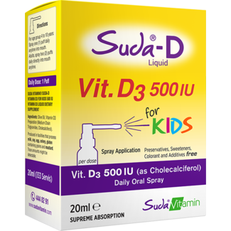 Suda Vitamin Suda Vitamine D3 voor kinderen van 4-10 jaar - Sprayvorm 20 ml